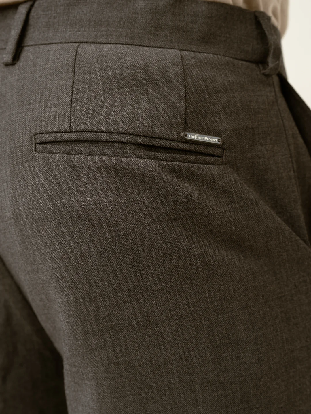 Mature Brown Grey Textured Formal Pants - Image 9