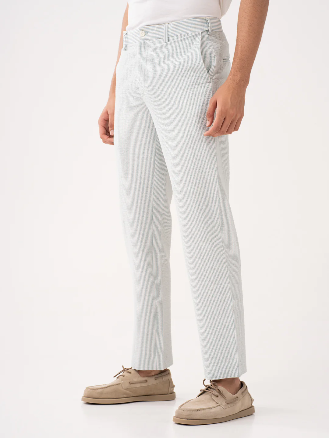 Meadow Green Stripes Seersucker Pants - Image 10