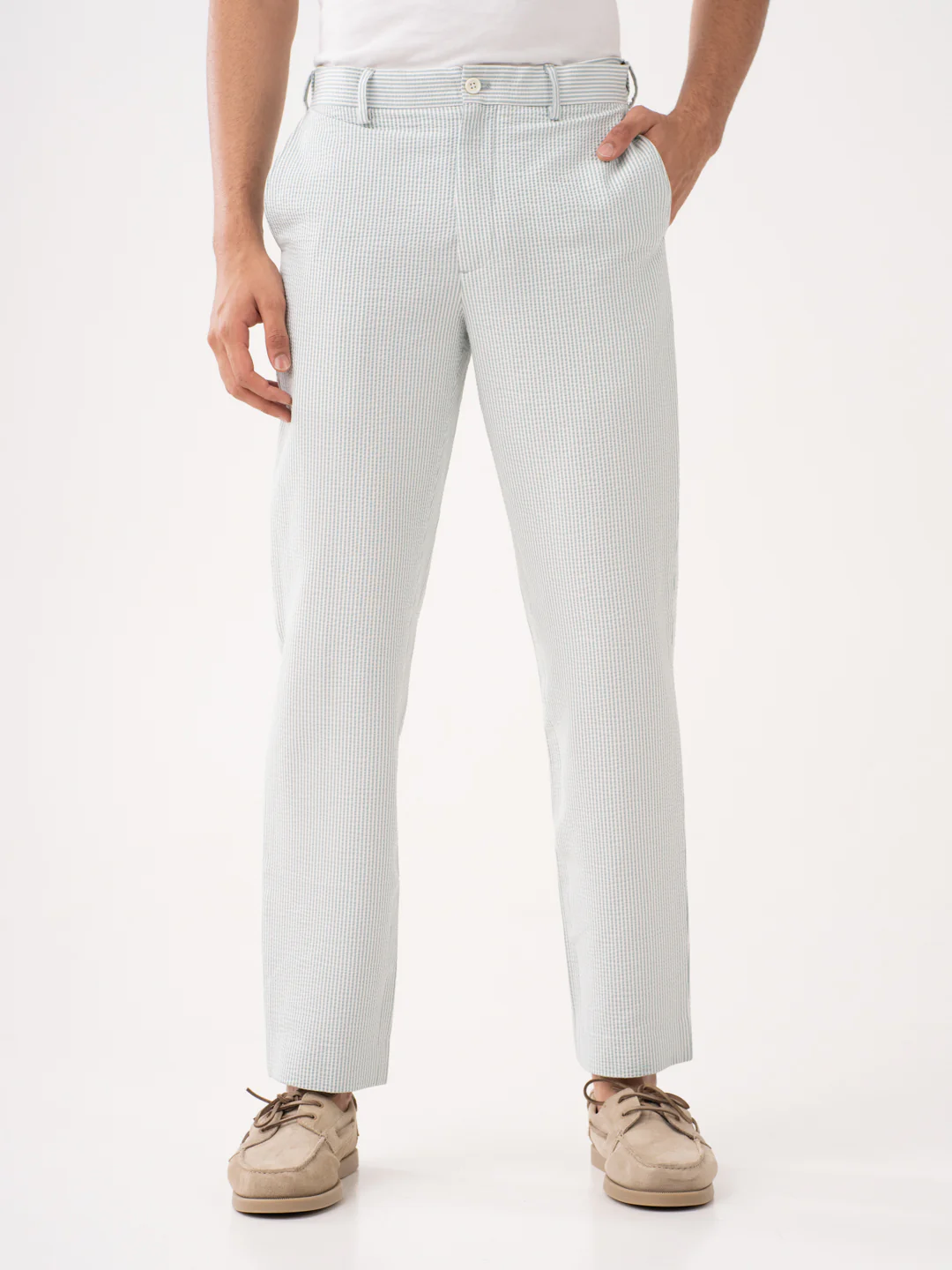 Meadow Green Stripes Seersucker Pants - Image 7