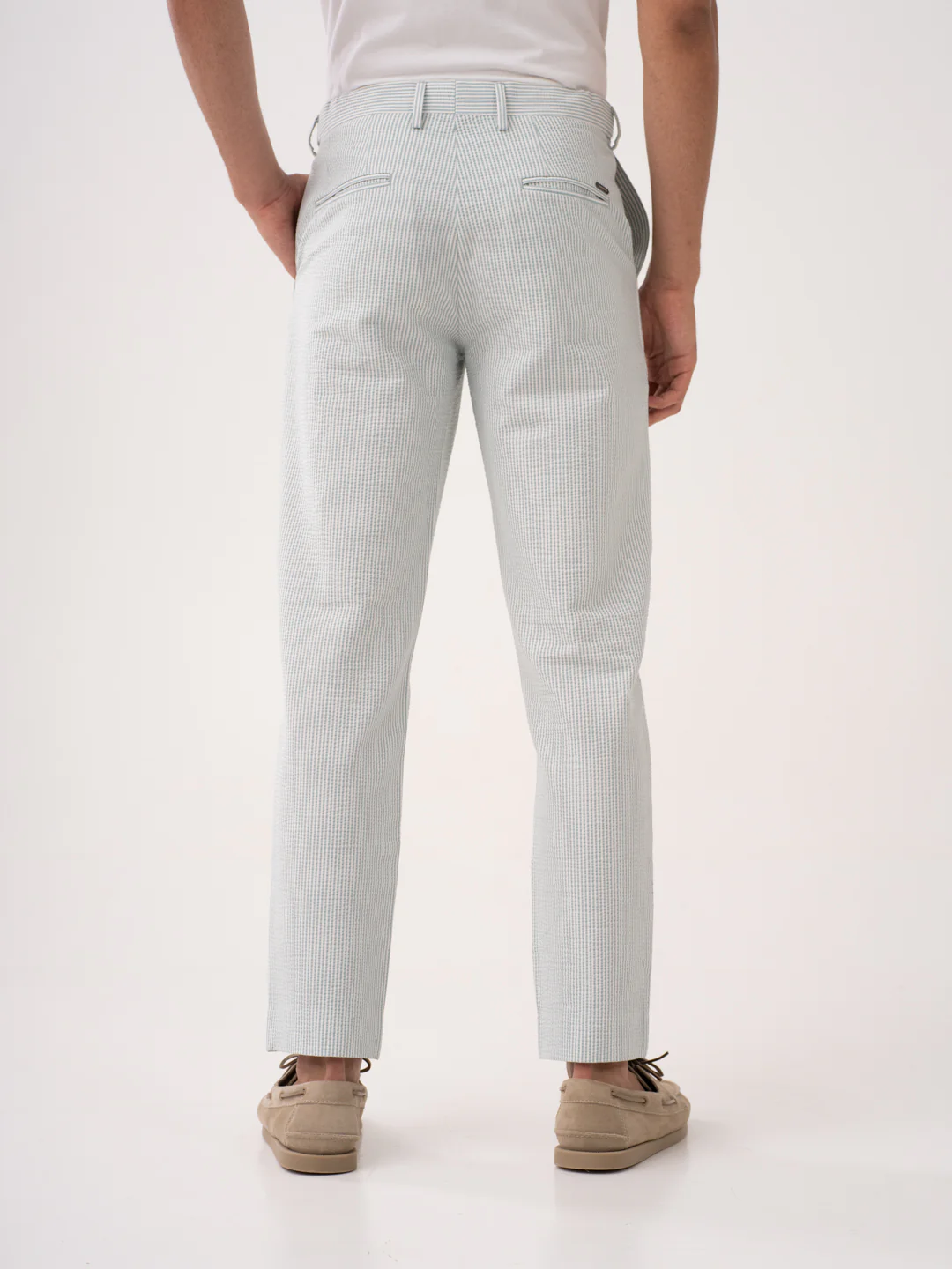 Meadow Green Stripes Seersucker Pants - Image 8