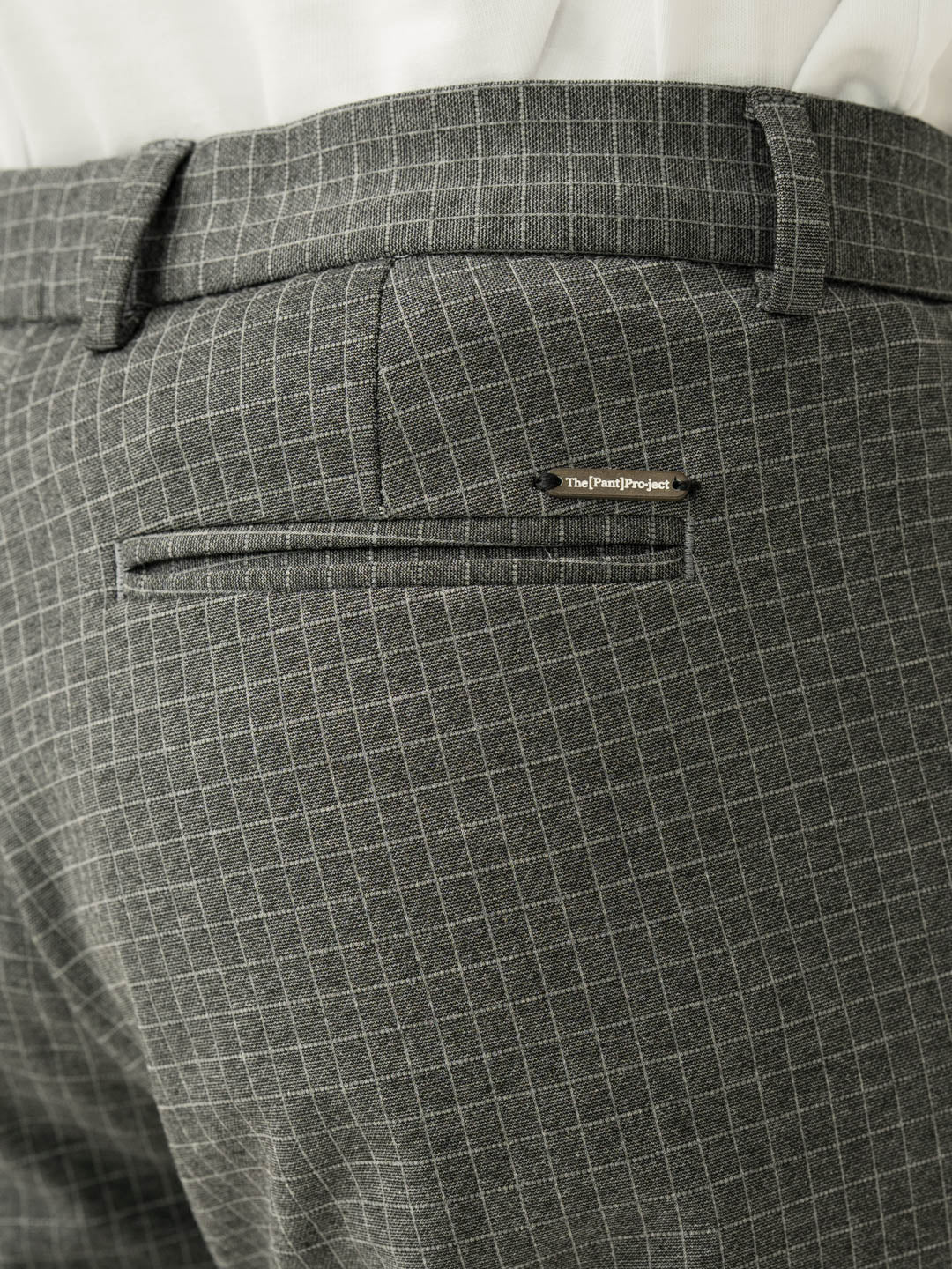 Medium Grey Checks Slim Fit Power Stretch Pants - Image 7