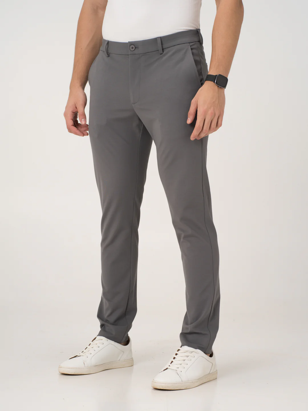 Mercury Grey Slim Fit Lightweight Power Stretch Pants - Image 10