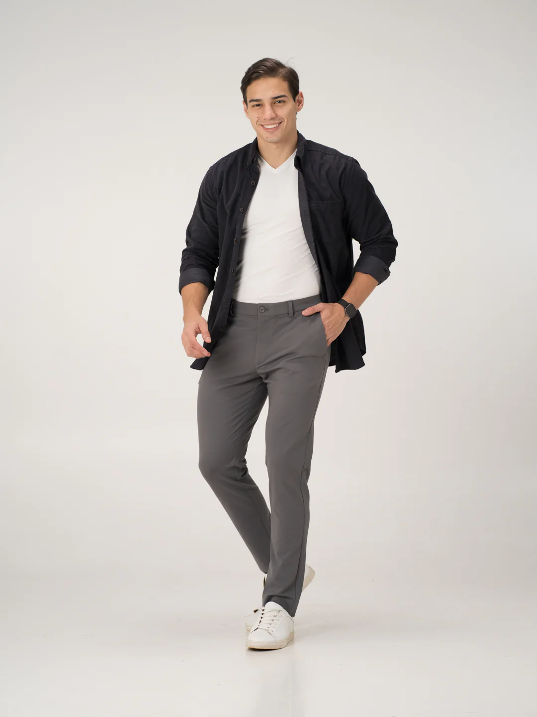 Mercury Grey Slim Fit Lightweight Power Stretch Pants - Image 11