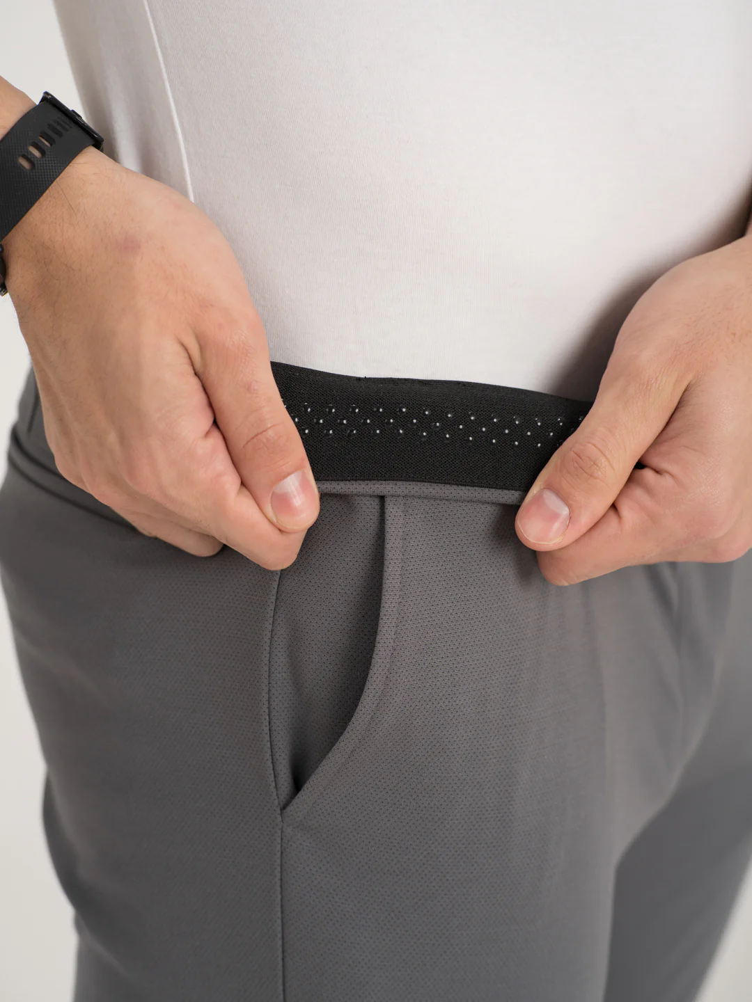 Mercury Grey Slim Fit Lightweight Power Stretch Pants - Image 4