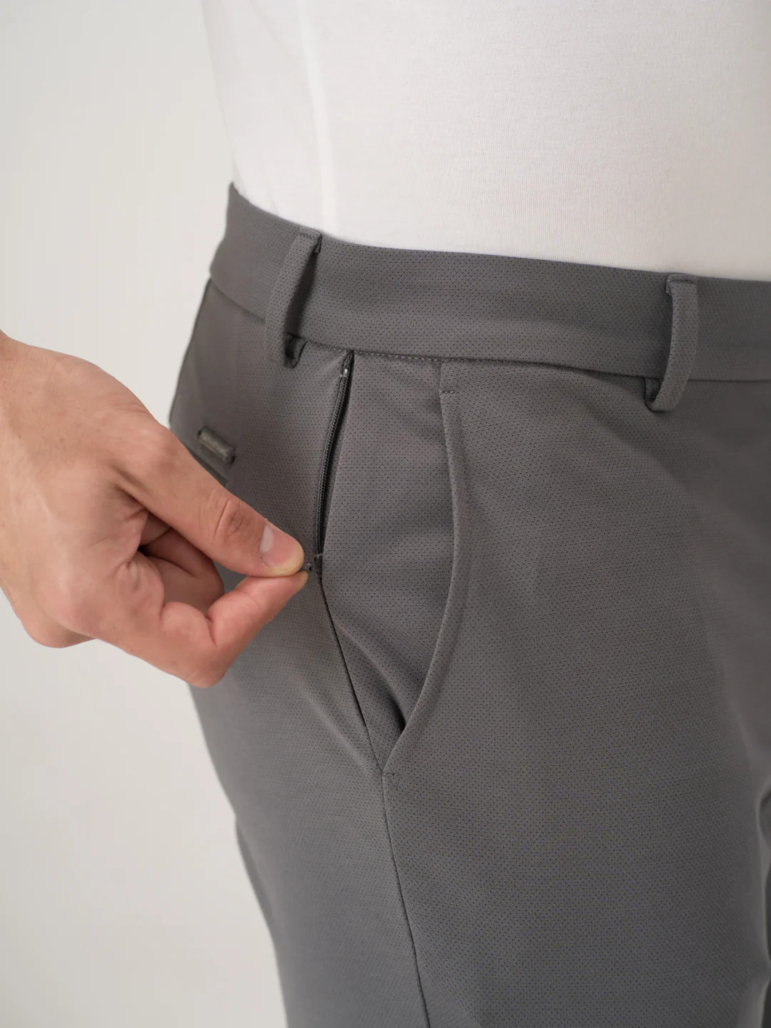 Mercury Grey Slim Fit Lightweight Power Stretch Pants - Image 6