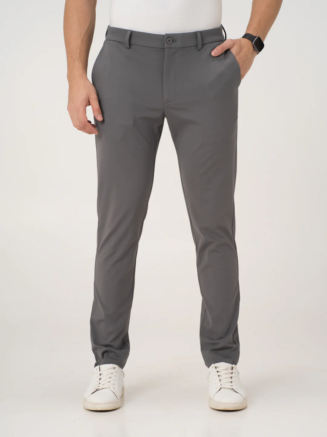 Mercury Grey Slim Fit Lightweight Power Stretch Pants - Image 7