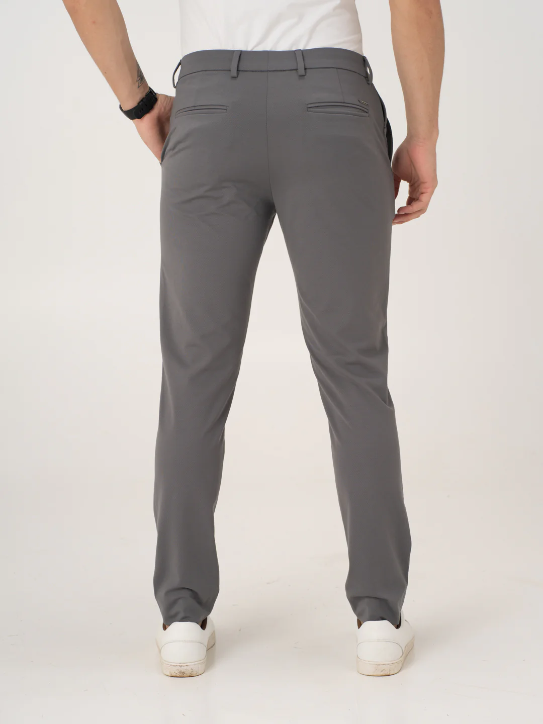 Mercury Grey Slim Fit Lightweight Power Stretch Pants - Image 8