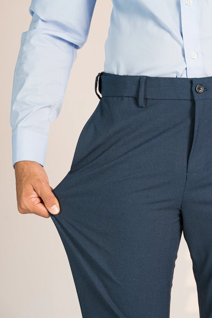 Midnight Blue Houndstooth Pants - Image 4
