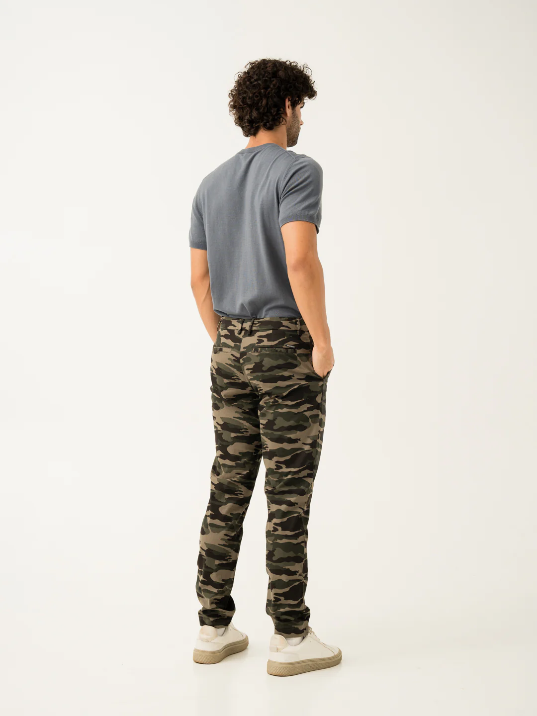 Olive Camo Slim Fit Cargo Pants - Image 6