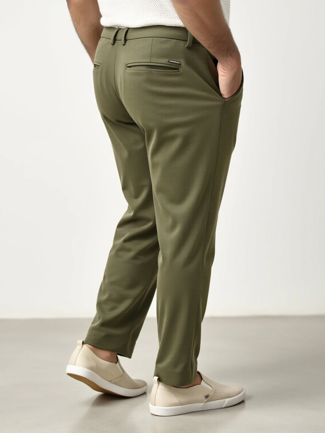 Military Green Plus Size Power-Stretch Pants - Image 6