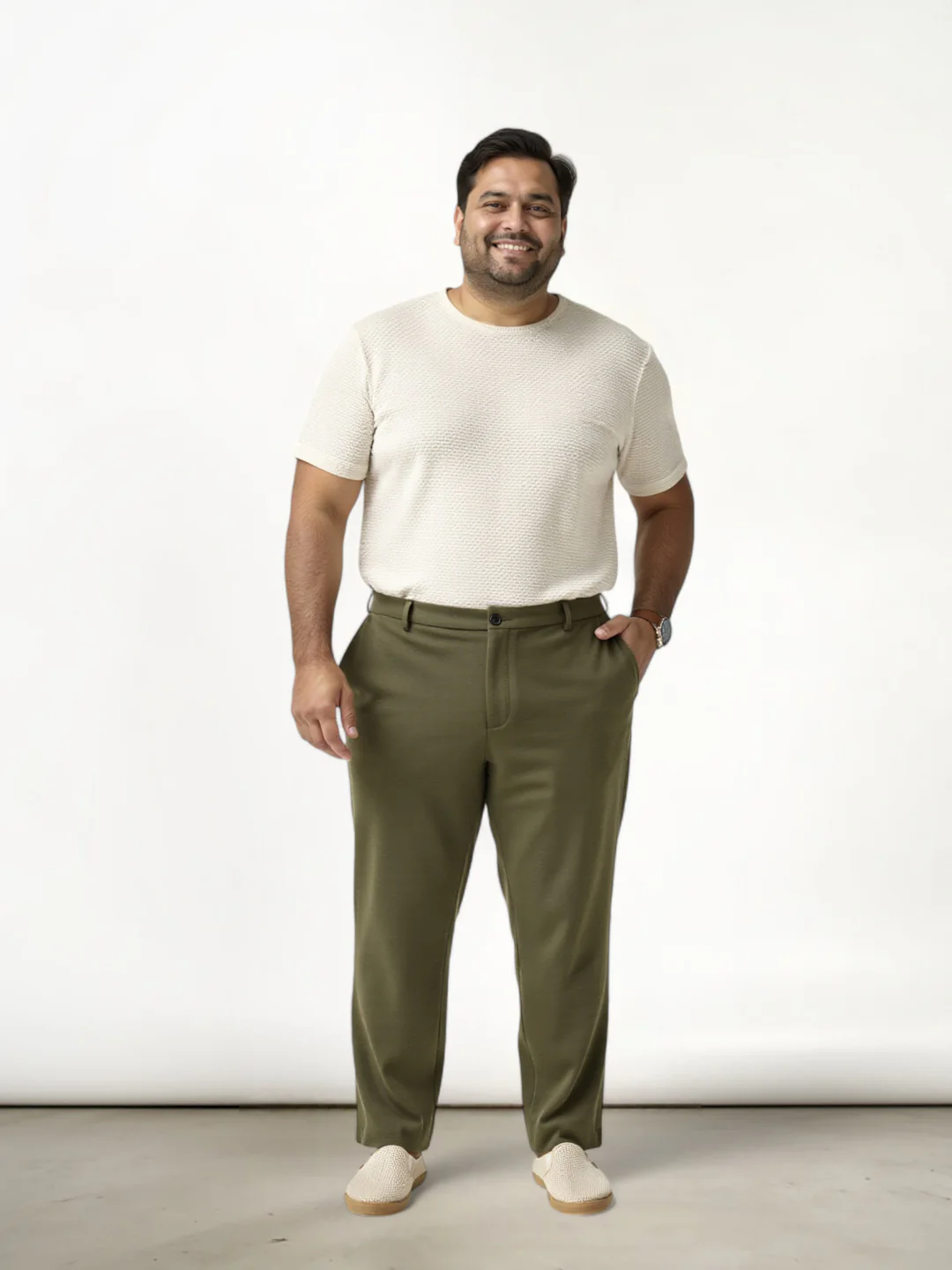 Military Green Plus Size Power-Stretch Pants - Image 8