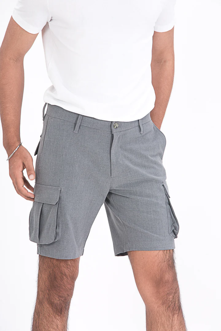 Mineral Grey Stretch Cargo Shorts - Image 4