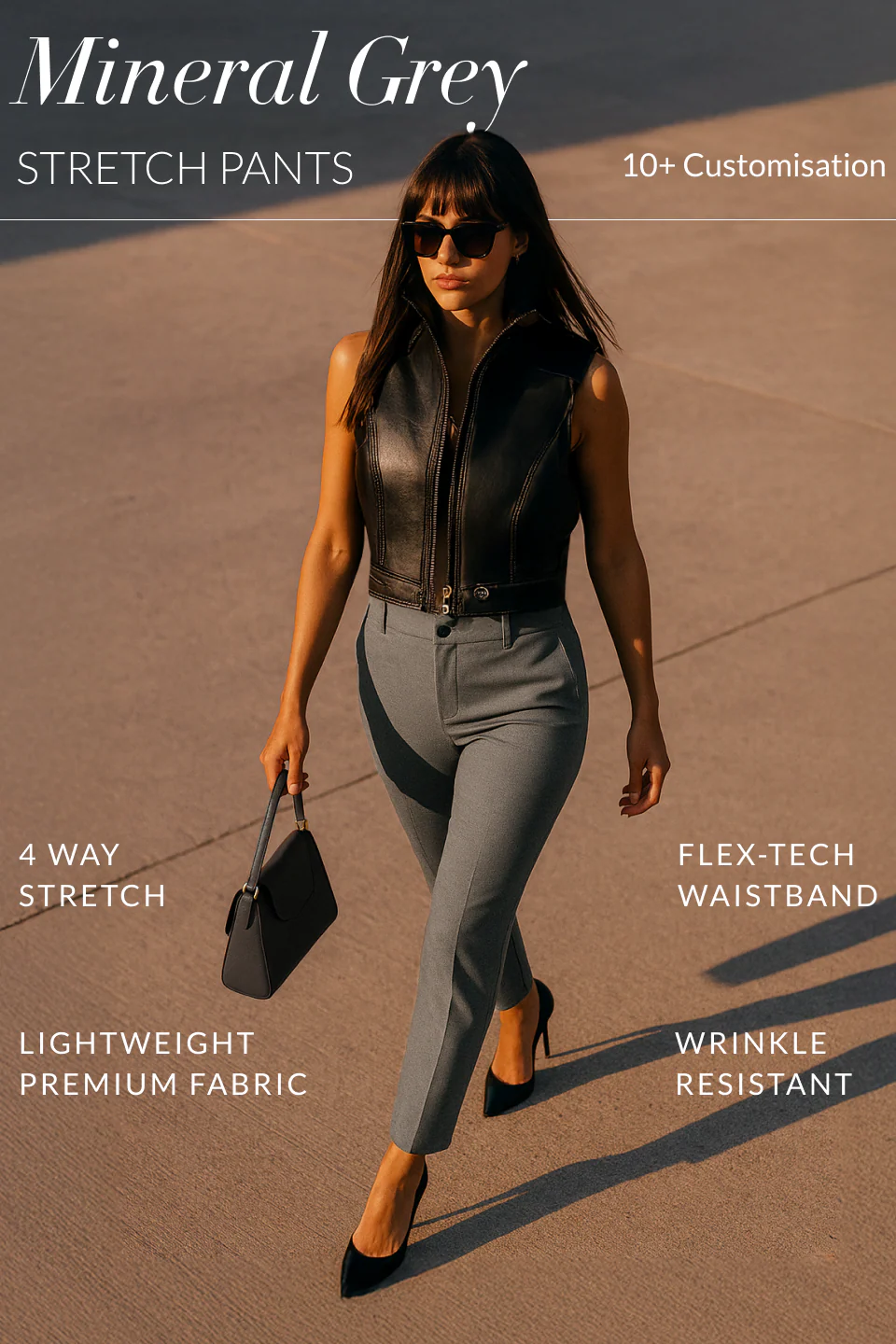 Mineral Grey Stretch Pants - Women - Image 4
