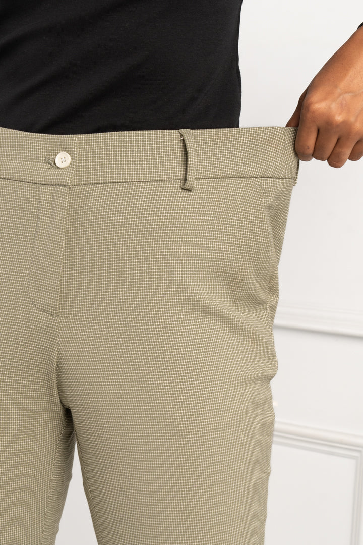 Mint Green Checks Women Pants - Image 5