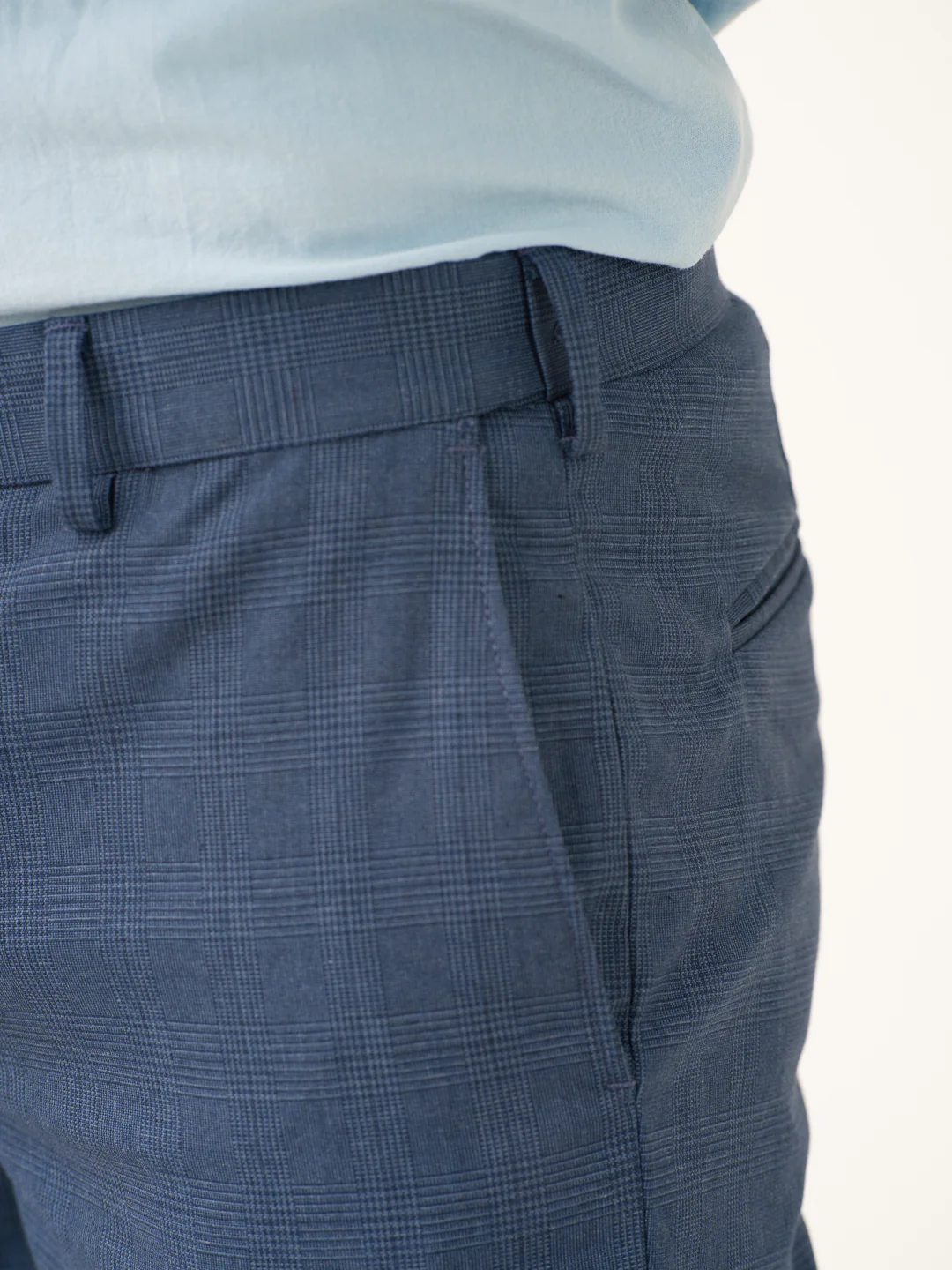 Mirage Blue Checks Stretch Formal Pants - Image 9