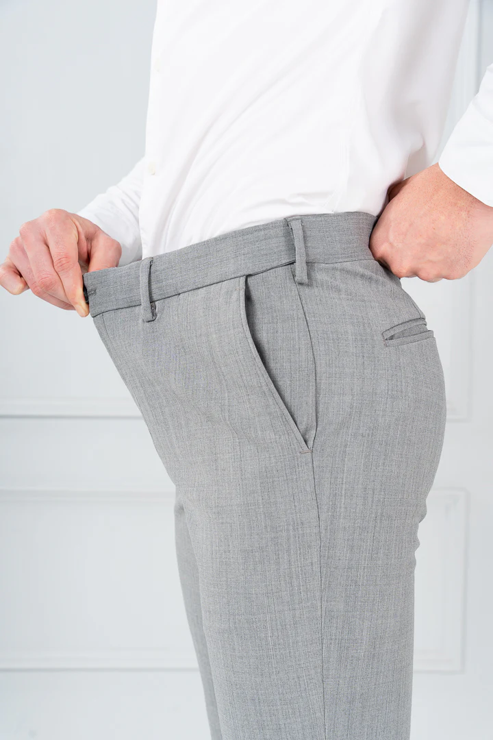 Misty Grey Melange Merino Wool Pants - Image 4
