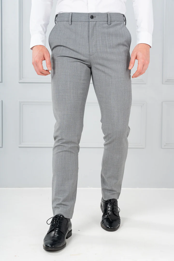 Misty Grey Melange Merino Wool Pants - Image 5