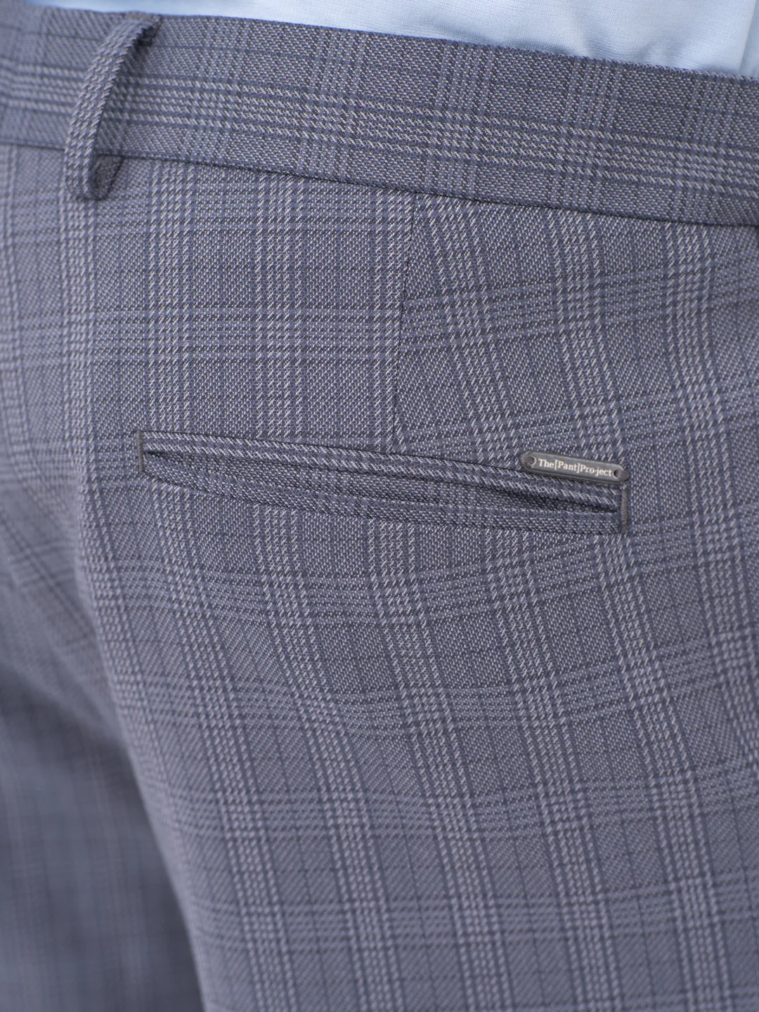 Mockingbird Grey Checks Slim Fit Stretch Formal Pants - Image 10