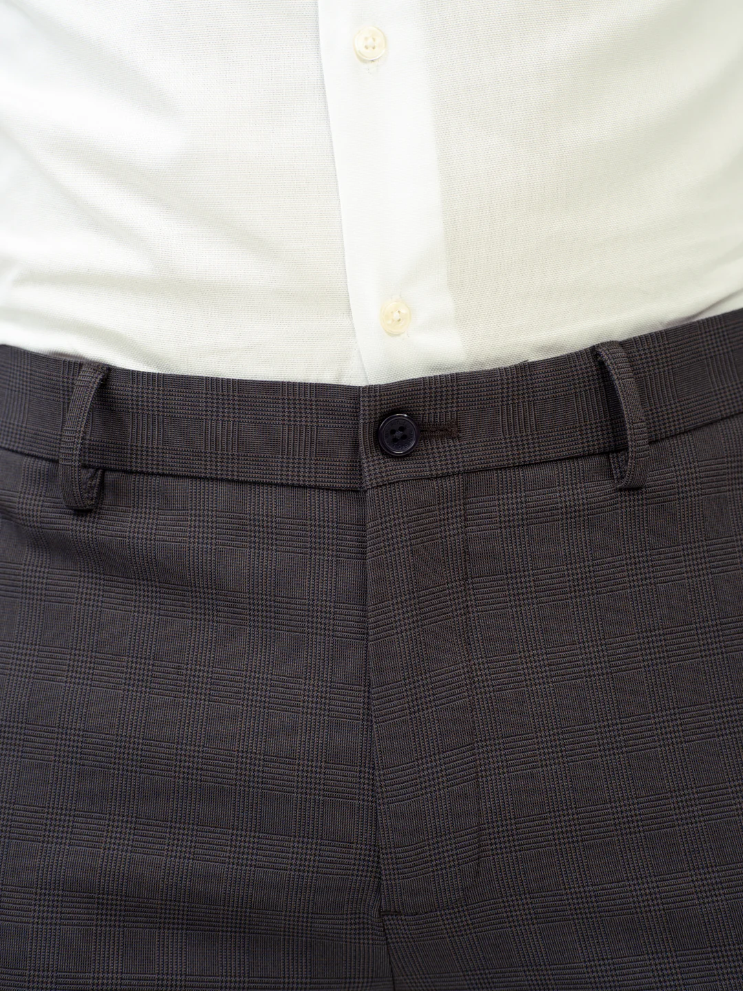 Molten Grey Checks Stretch Formal Pants - Image 5