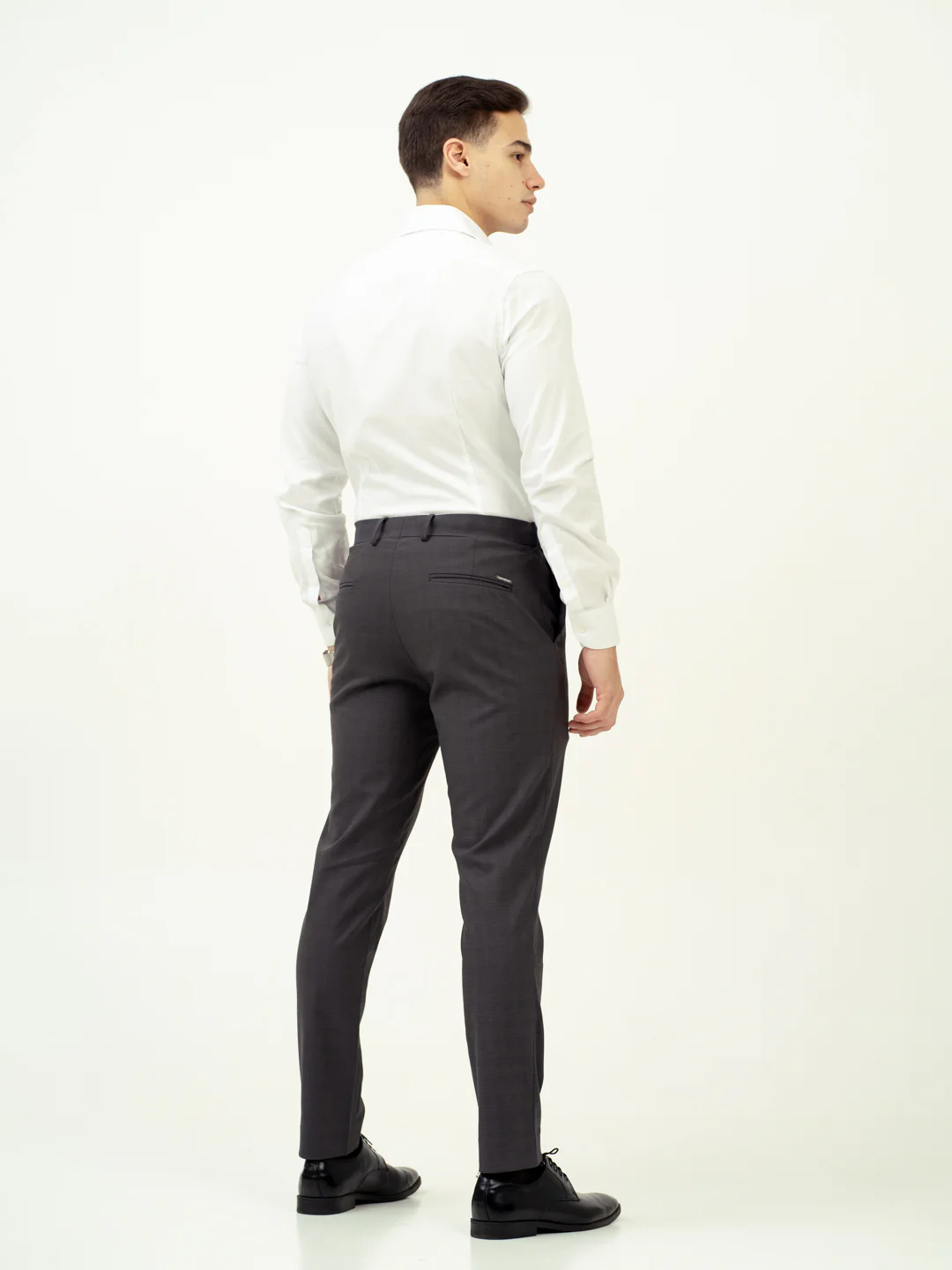Molten Grey Checks Stretch Formal Pants - Image 8