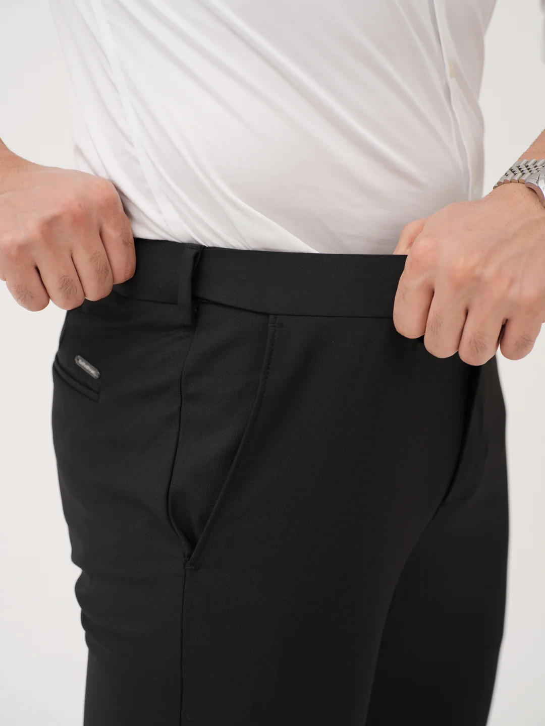 Inferno Black Twill Luxury Stretch Pants - Image 4