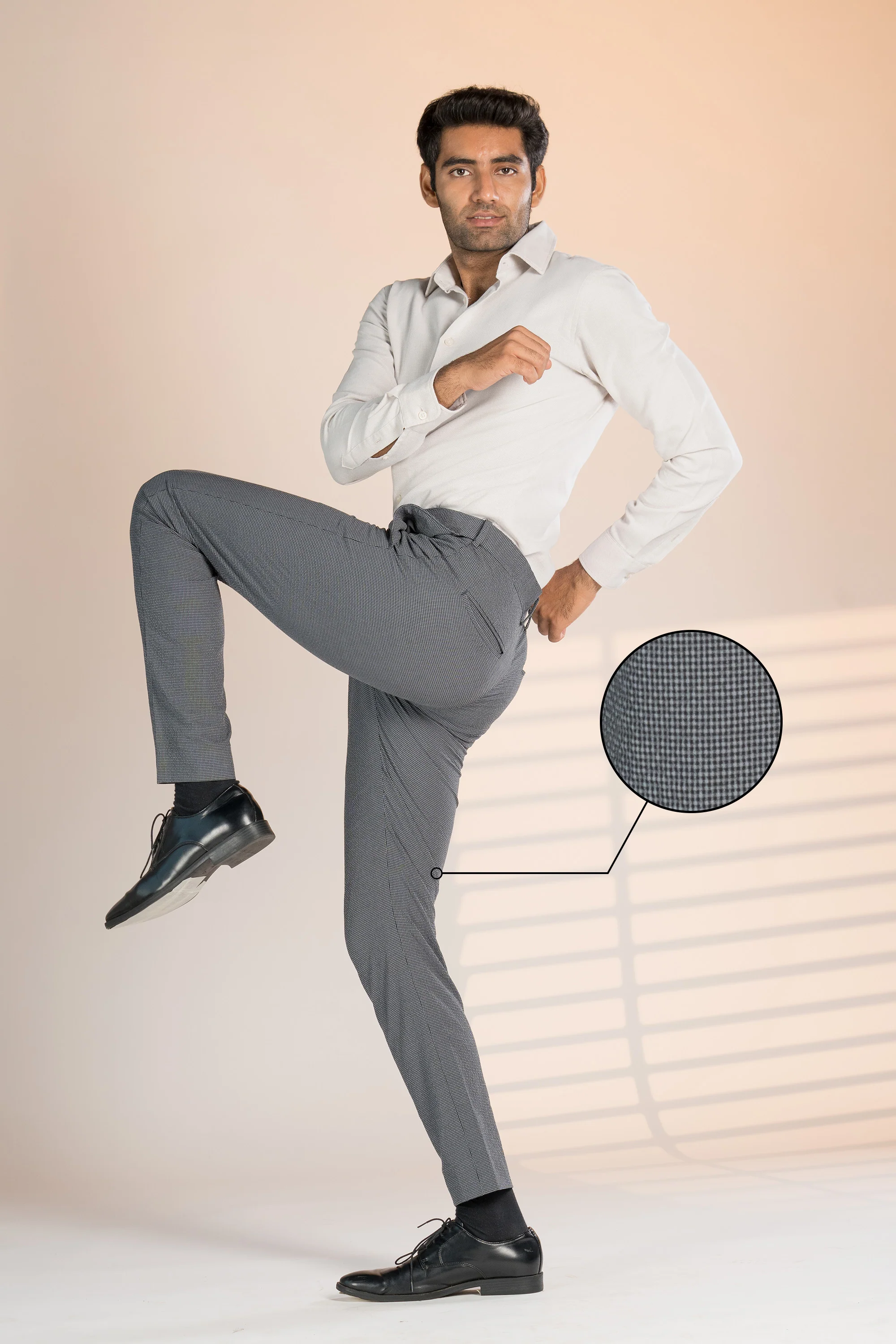 Moon Grey Checks Seersucker Pants - Image 3