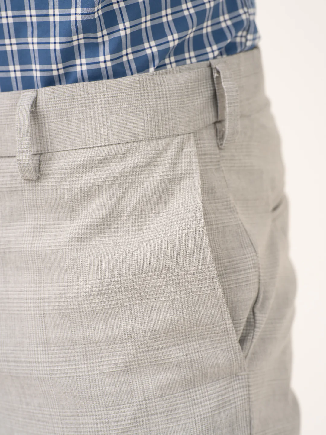 Moonlit Grey Checks Stretch Formal Pants - Image 9
