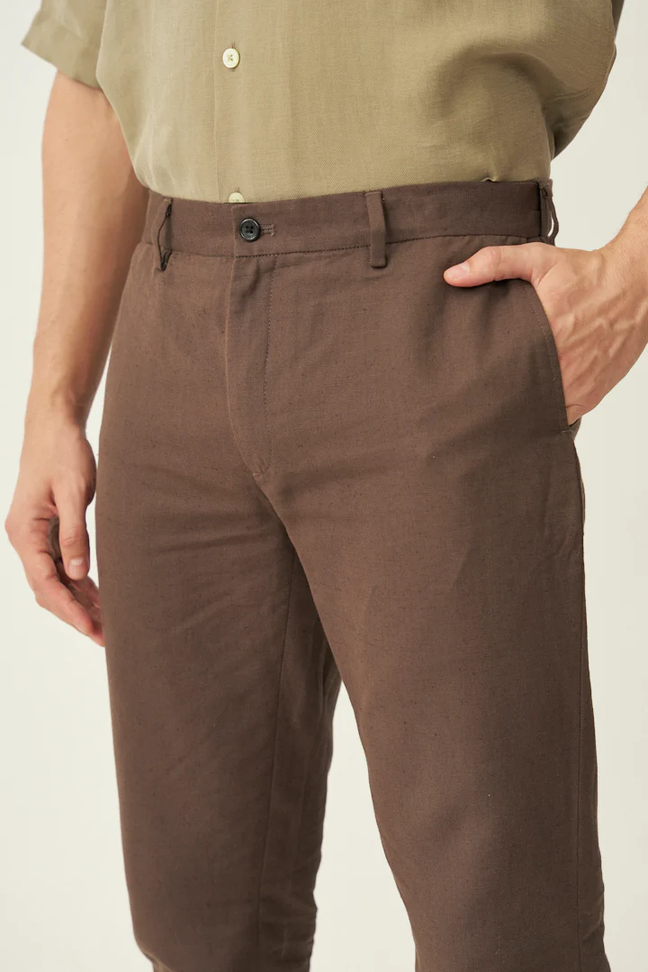 Mud Brown Linen Pants - Image 3