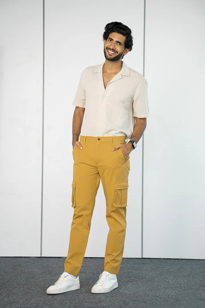 Mustard Stretch Cargo Pants - Image 5
