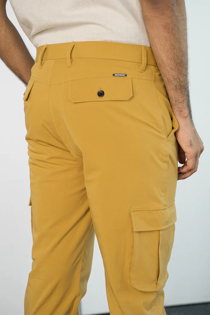 Mustard Stretch Cargo Pants - Image 6