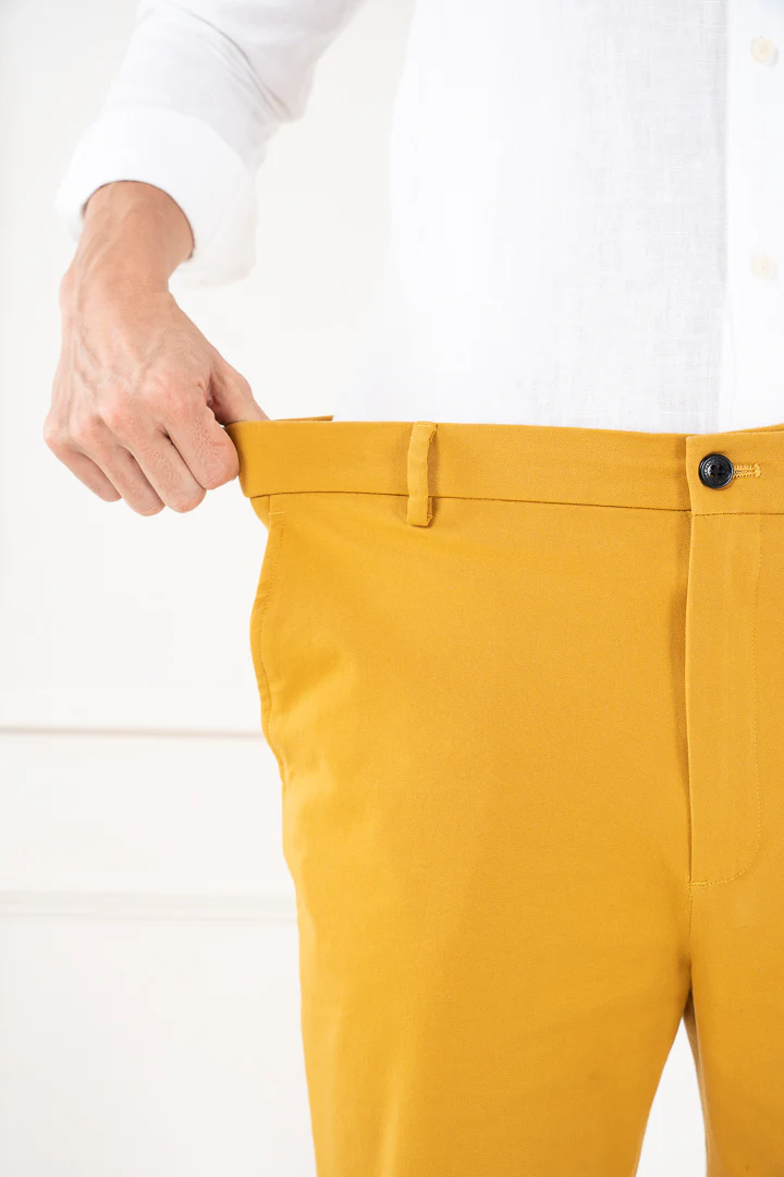 Mustard Stretch Chino Shorts - Image 4