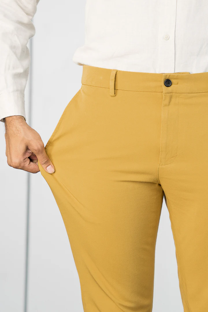 Mustard Stretch Chinos - Image 3