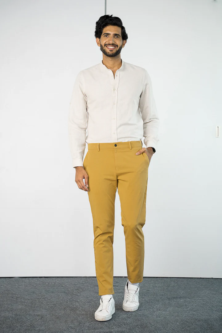 Mustard Stretch Chinos - Image 4