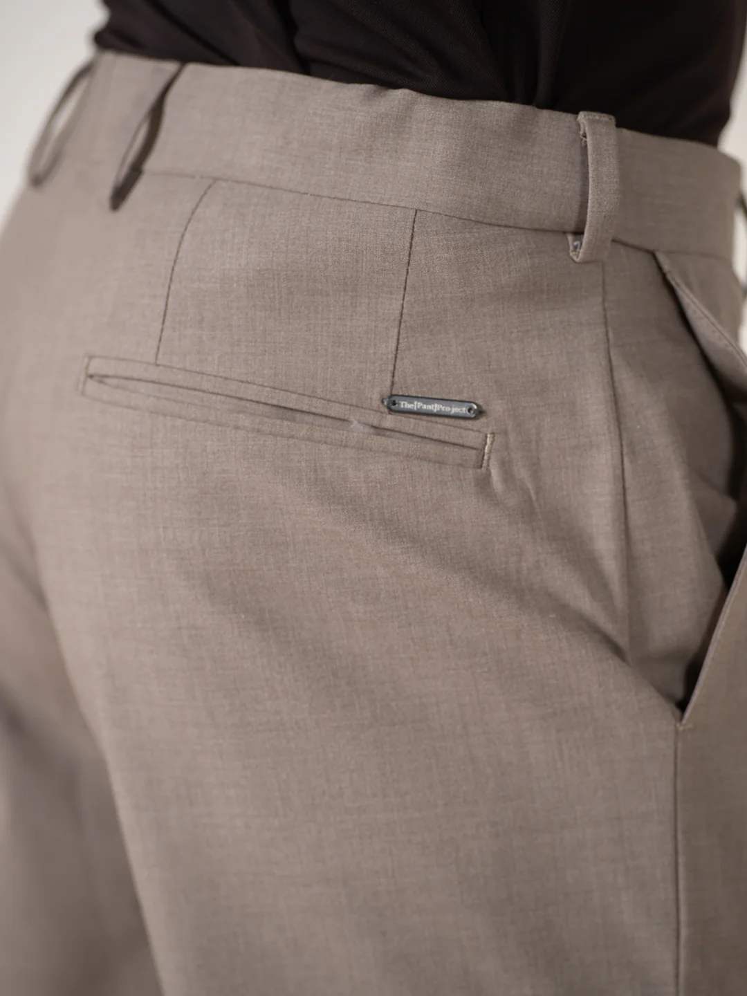 Muted Khaki Relaxed Fit Stretch Formal Pants - Image 8