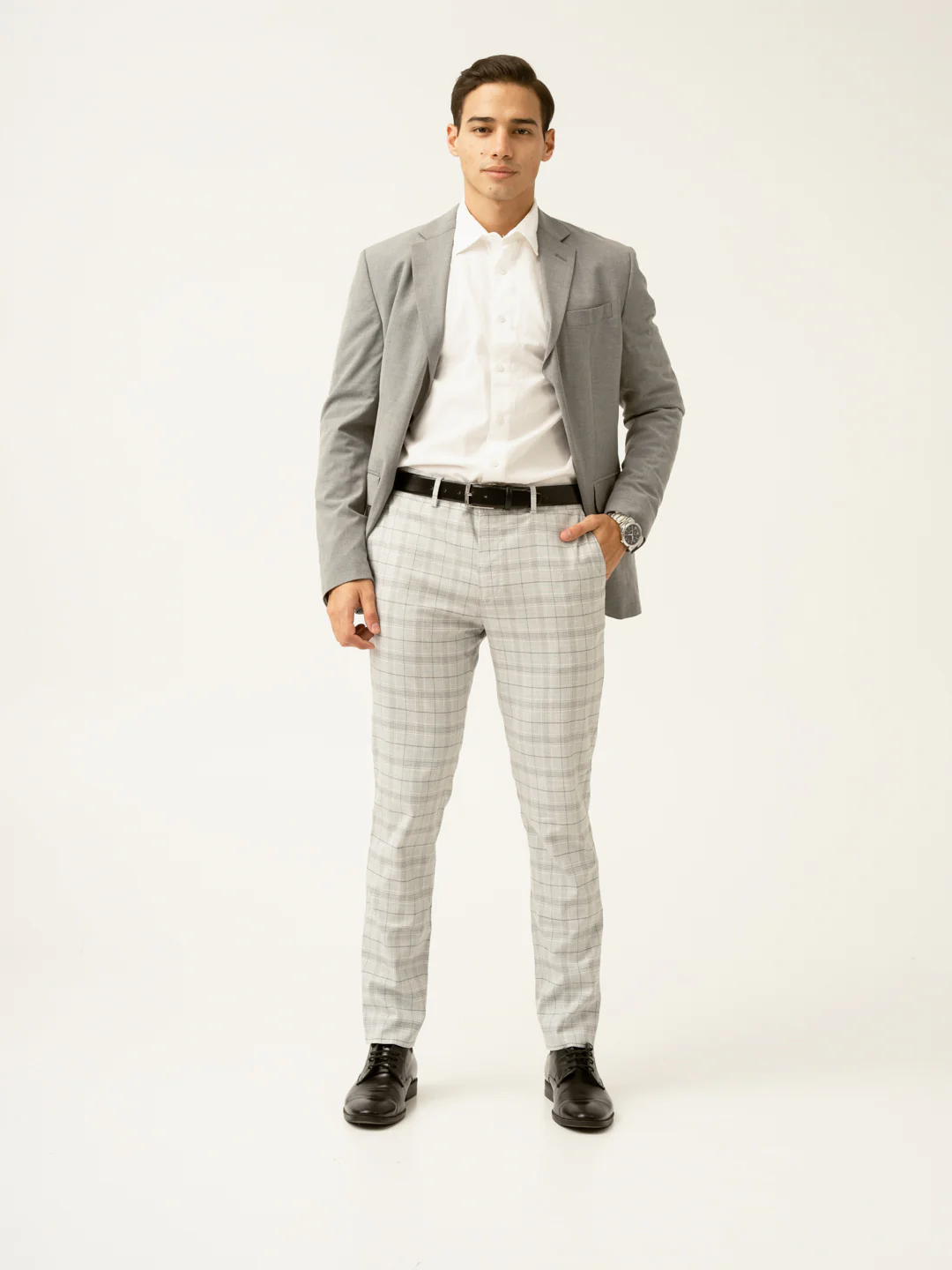 Native Grey Checks Formal Pants - Image 11