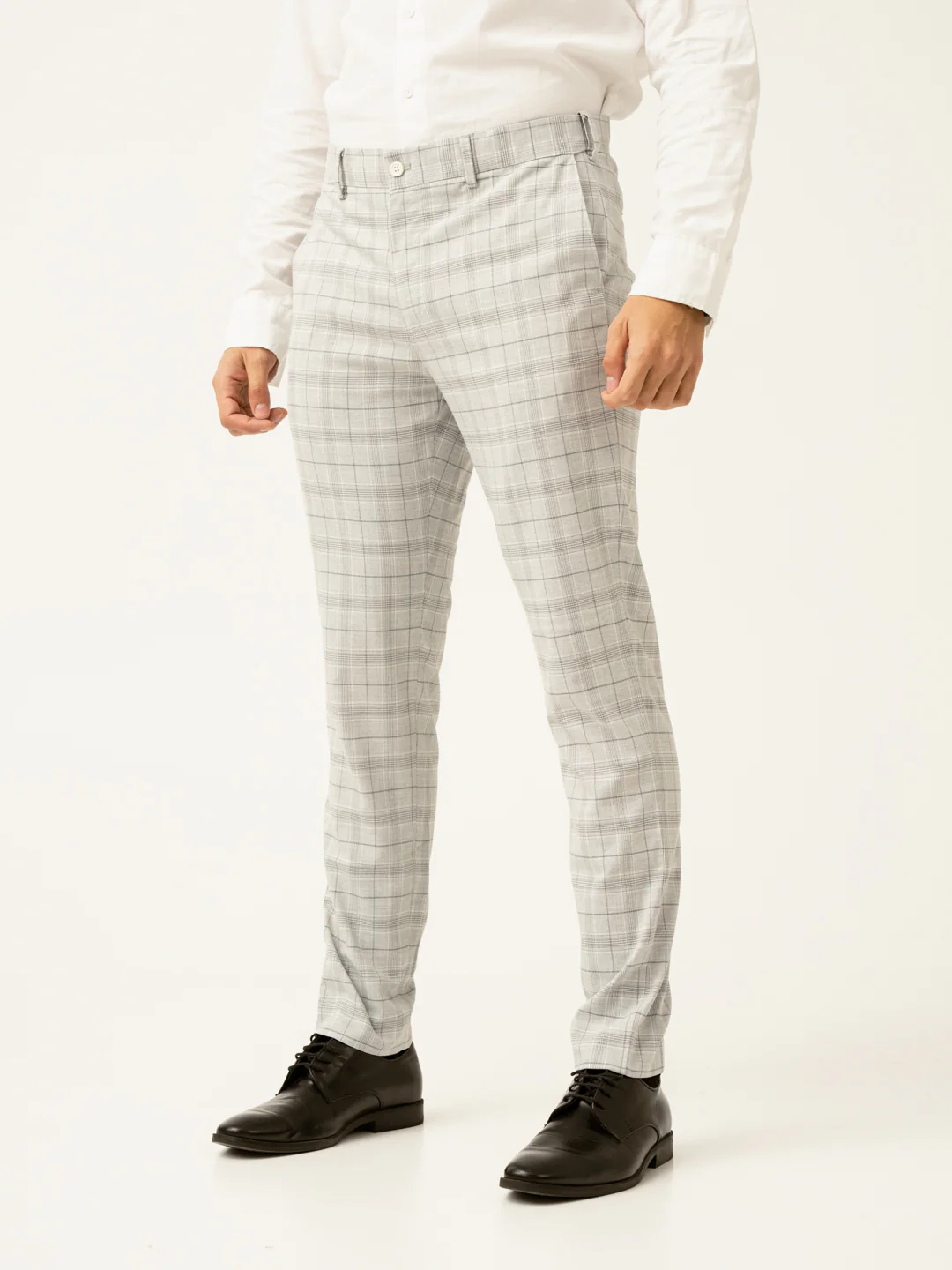 Native Grey Checks Formal Pants - Image 12