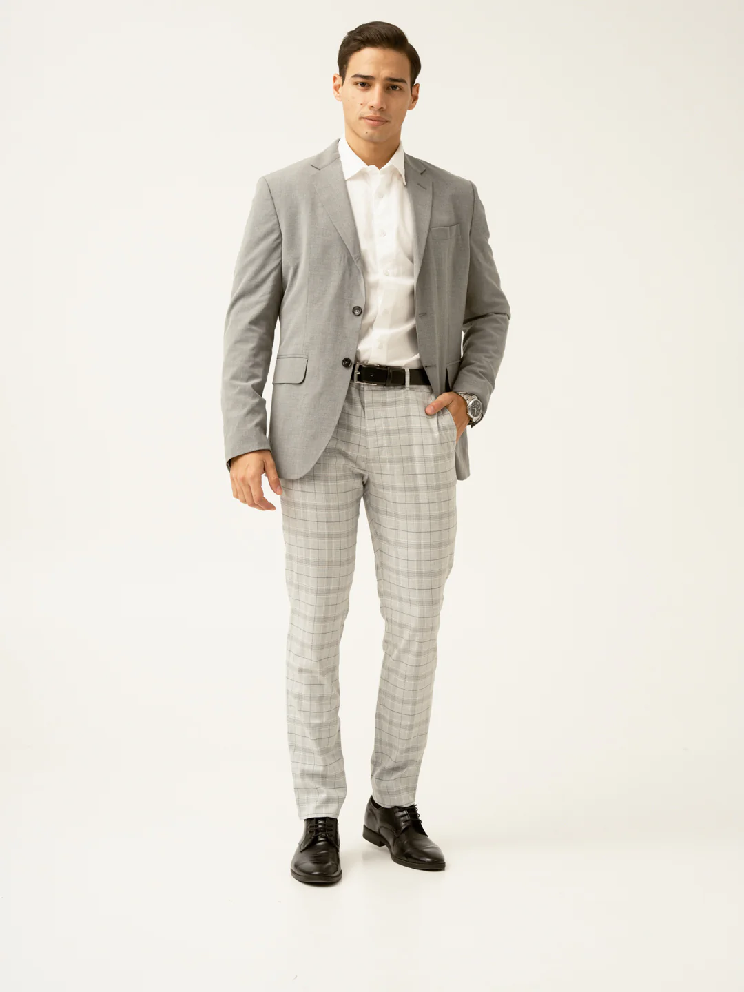 Native Grey Checks Formal Pants - Image 13