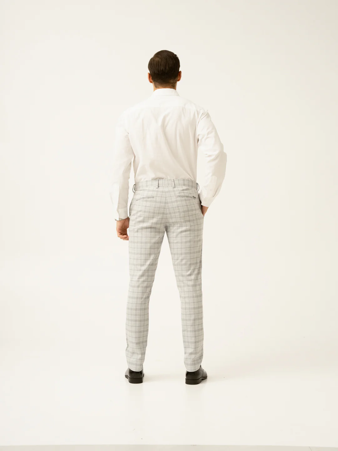 Native Grey Checks Formal Pants - Image 8