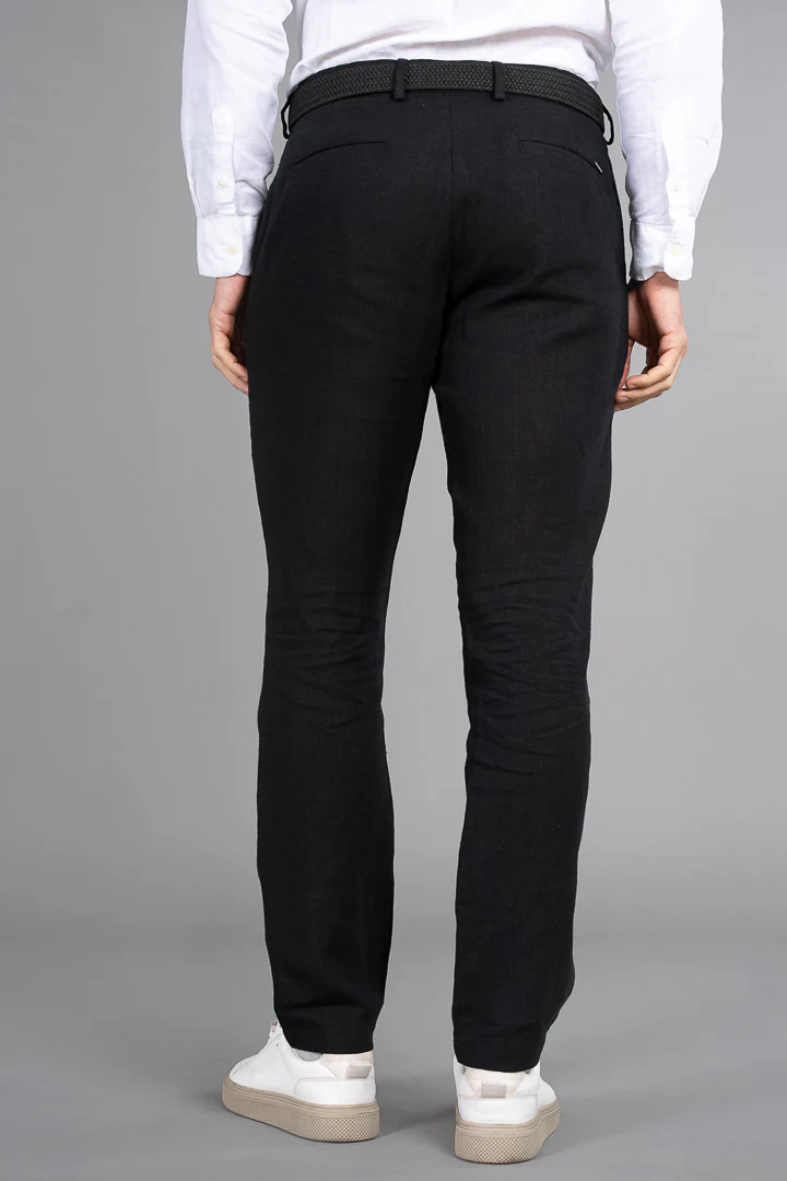 Natural Black 100% Linen Pants - Image 6