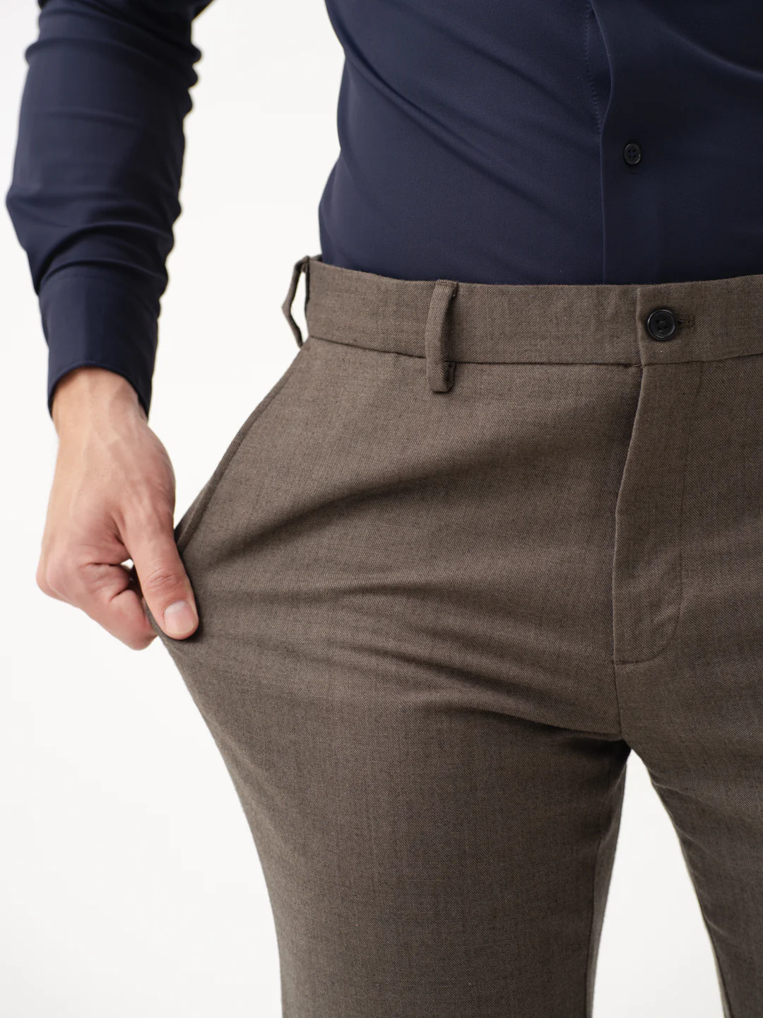 Natural Olive Merino Wool Pants - Image 3
