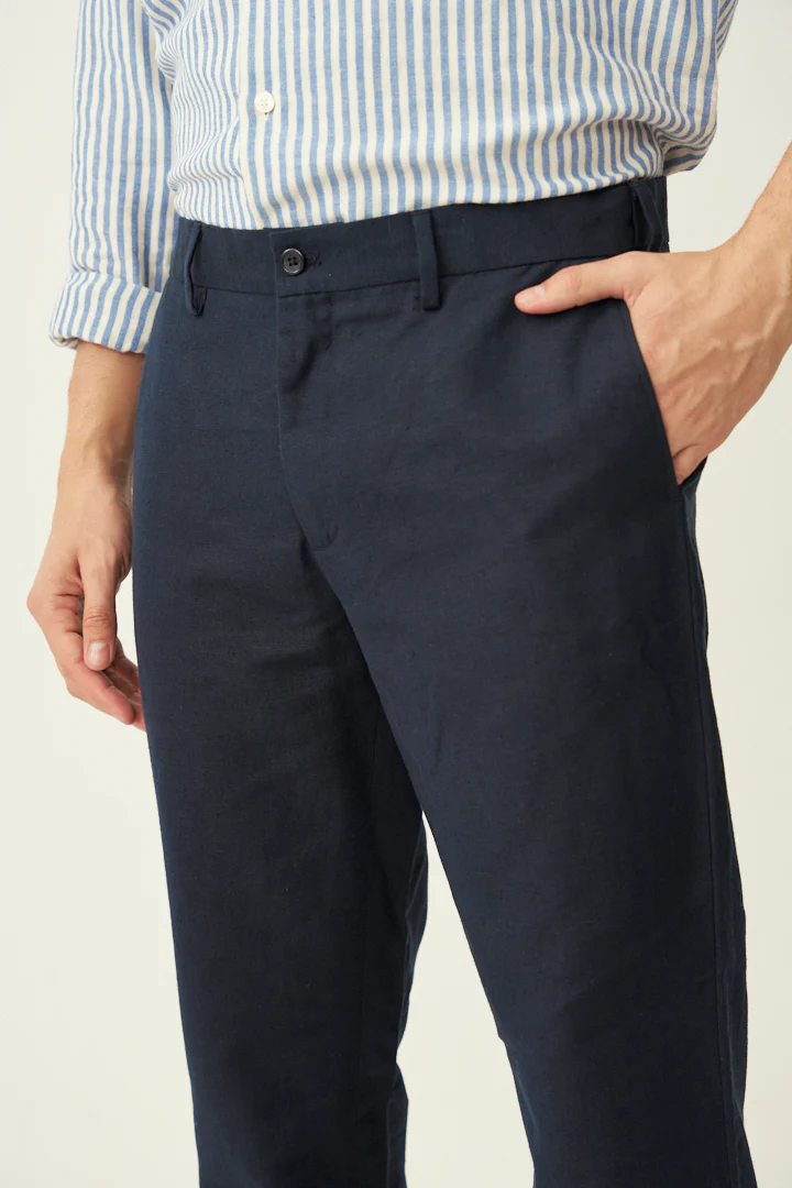 Nautical Navy Linen Pants - Image 3