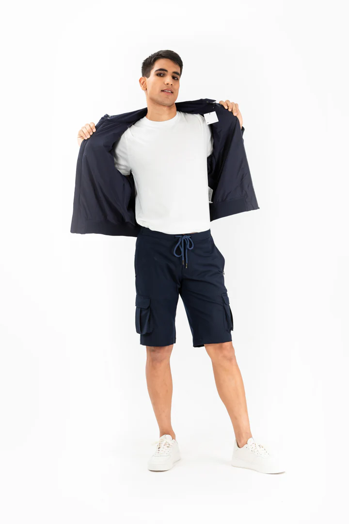 Navy All Weather Stretch Cargo Shorts - Image 5