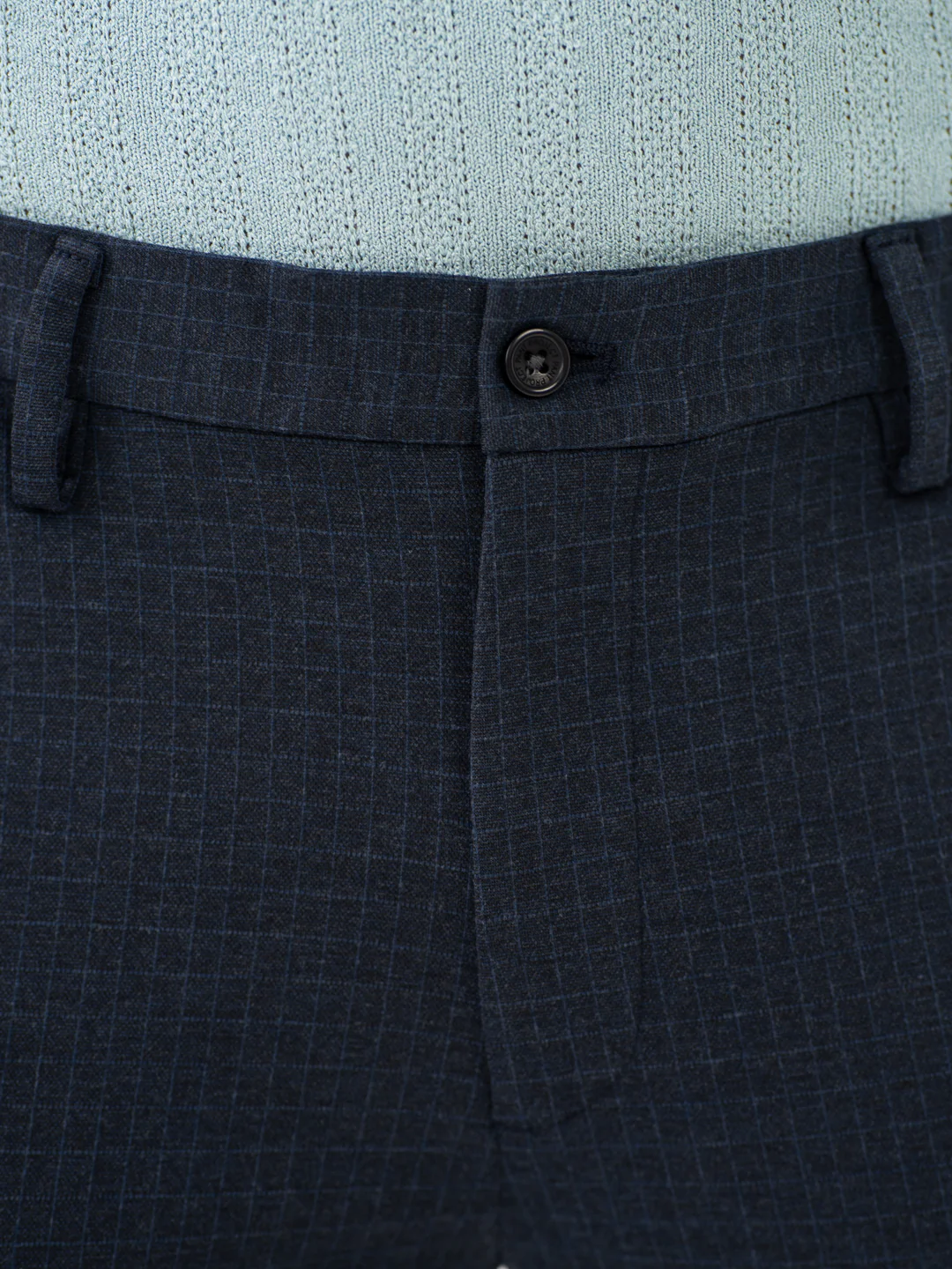 Navy Blue Checks Power-Stretch Pants - Image 11