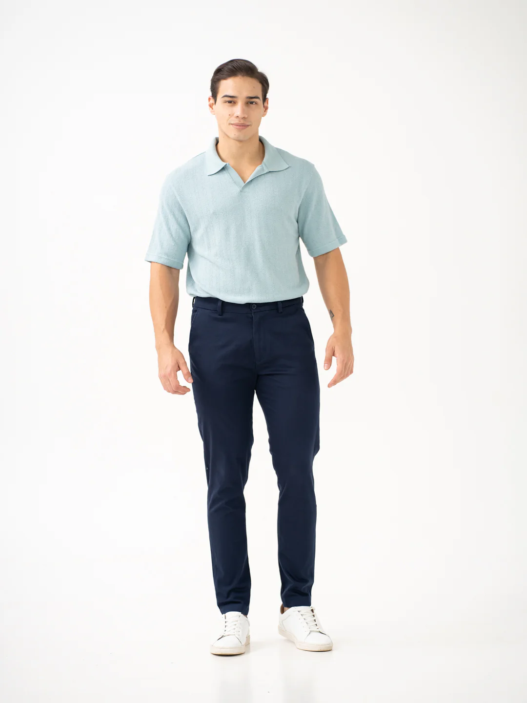 Rink Blue Slim Fit Stretch Chinos