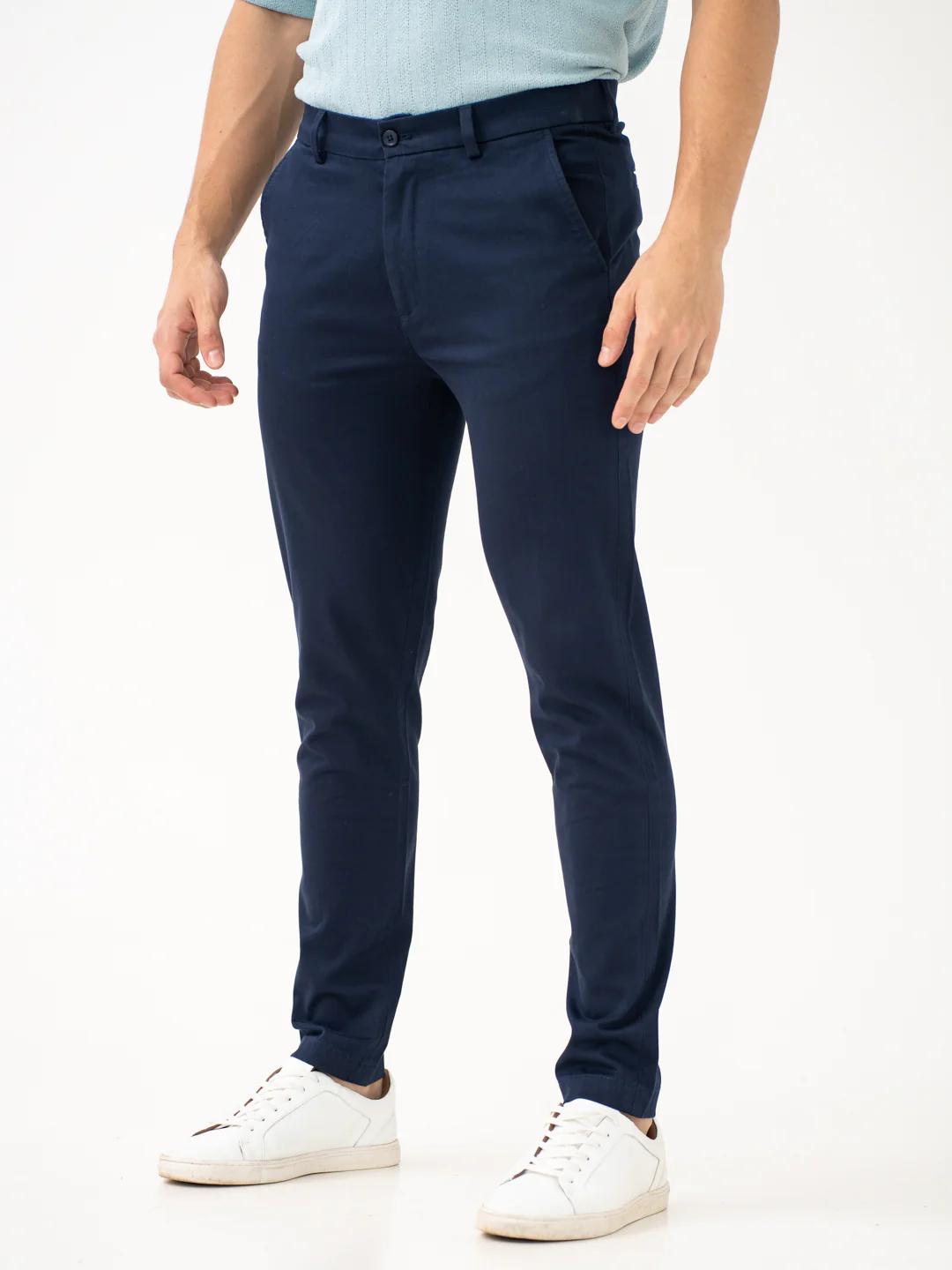 Rink Blue Slim Fit Stretch Chinos - Image 10