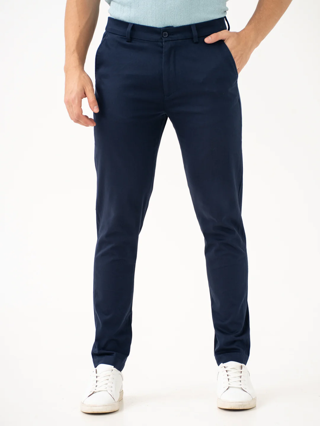 Rink Blue Slim Fit Stretch Chinos - Image 2