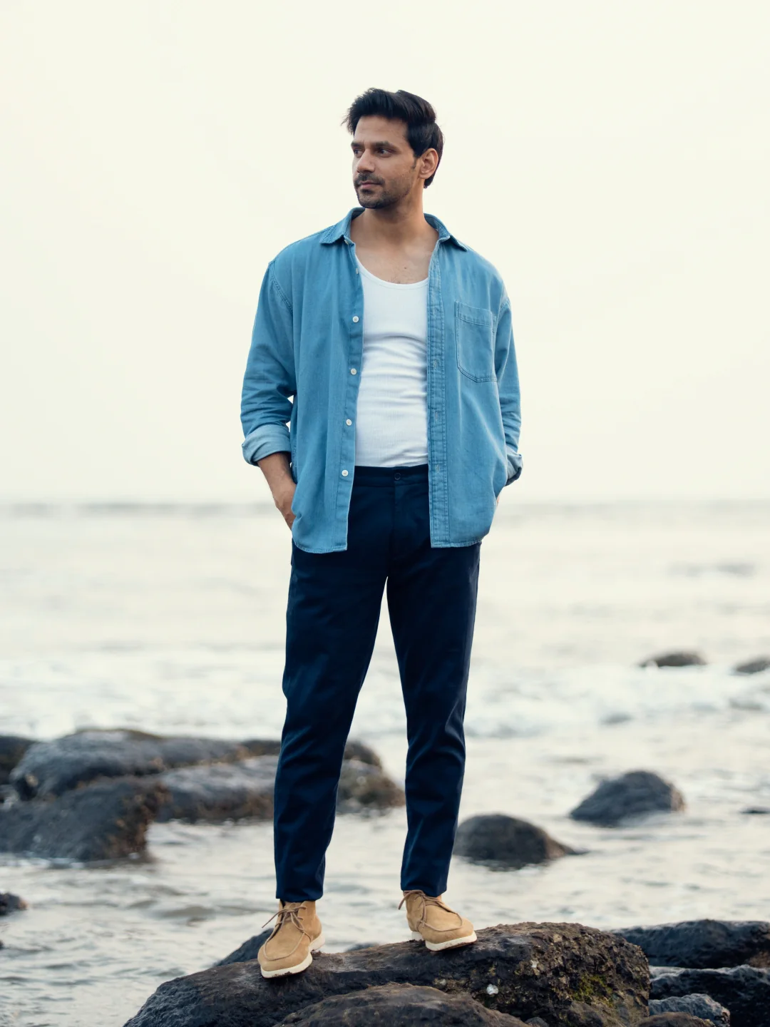 Rink Blue Slim Fit Stretch Chinos - Image 4