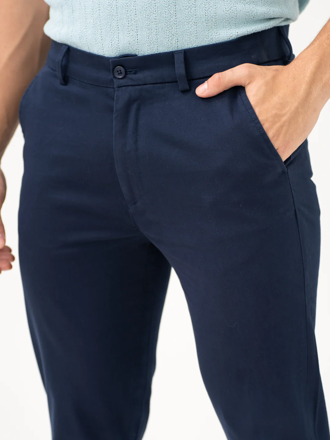Rink Blue Slim Fit Stretch Chinos - Image 8