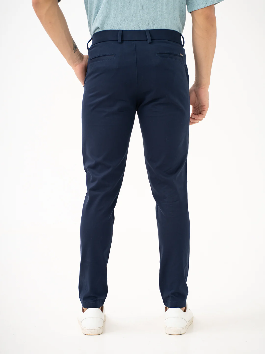 Rink Blue Slim Fit Stretch Chinos - Image 9