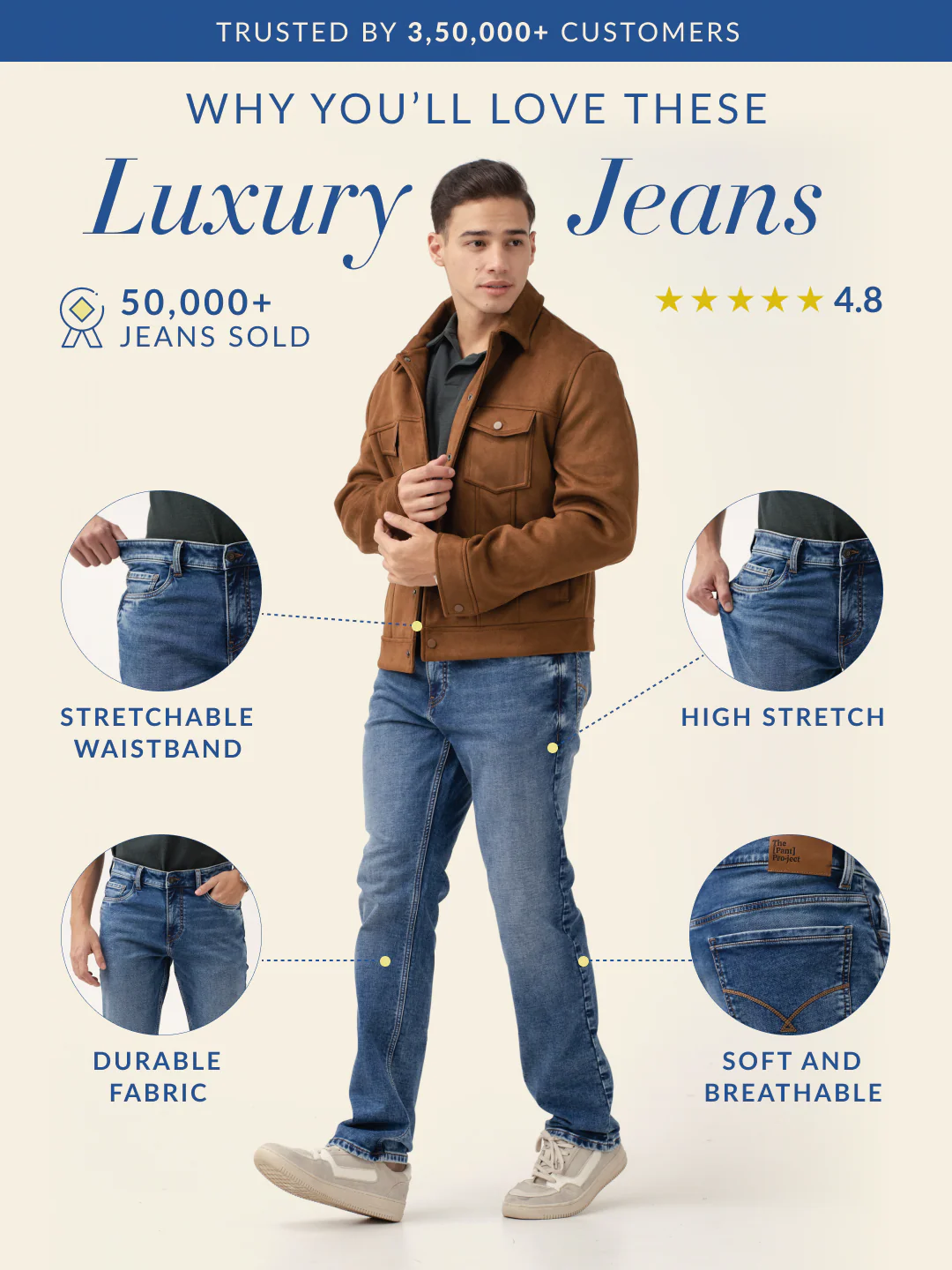 Nebula Blue Luxury Relaxed Fit Jeans - Image 3